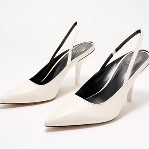 Vince Camuto Women's White Slingback Heels